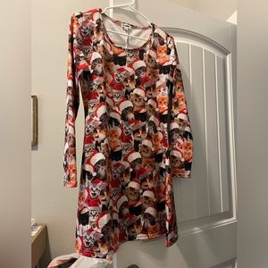 Womens Holiday Cat Dress